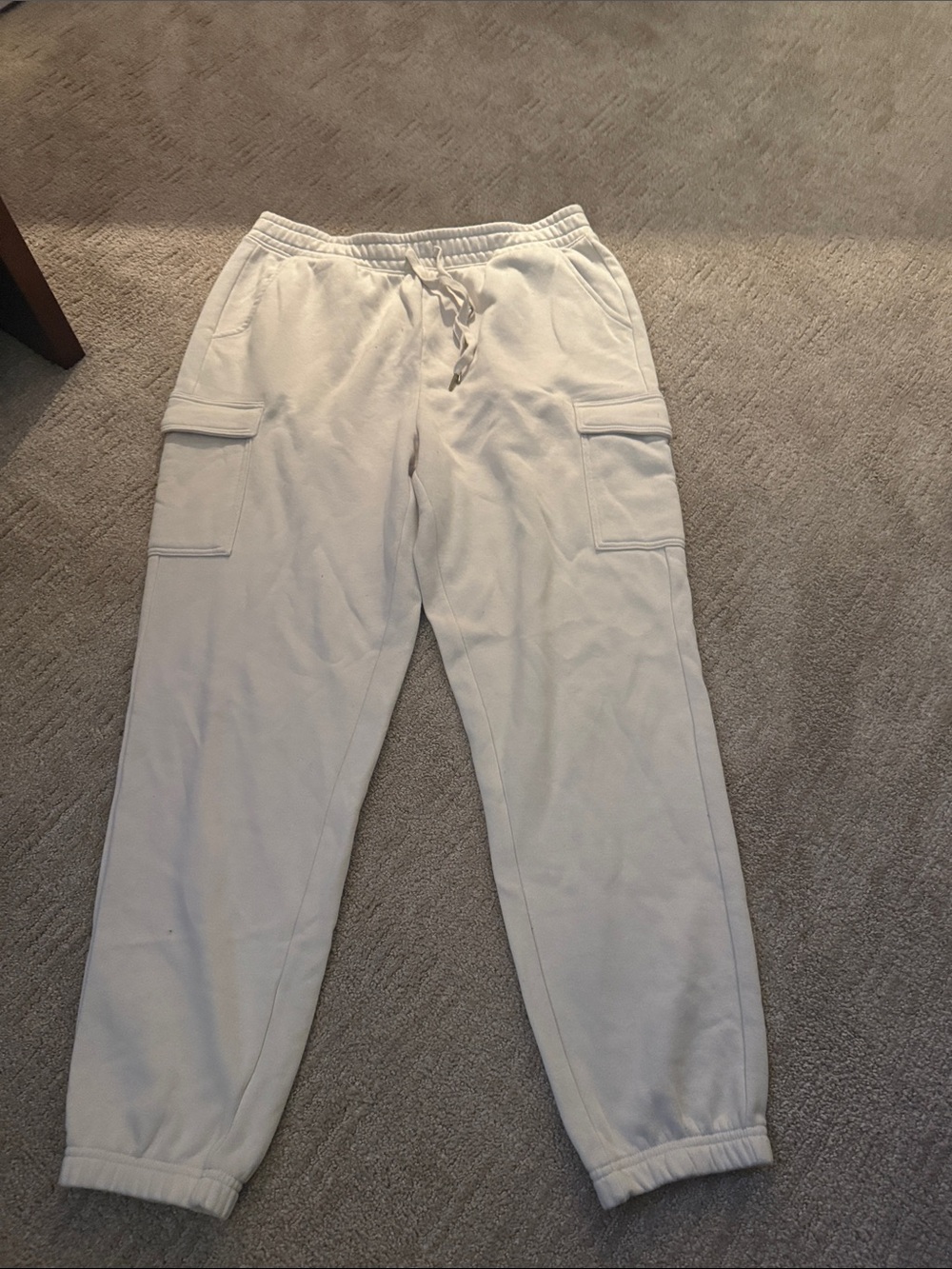 Women’s White Cargo Jogger Pants - Casual Comfort